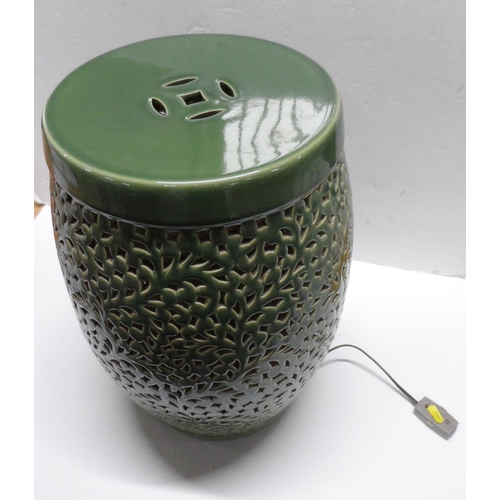 144A - Fine quality Chinese celadon ceramic garden seat inserted with an internal light