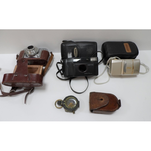 83 - British Army 1917 Verners mark VIII compass together with 3 cameras (4)