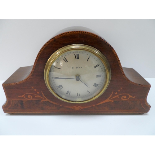 84 - Inlaid 8 day Edwardian mantle clock