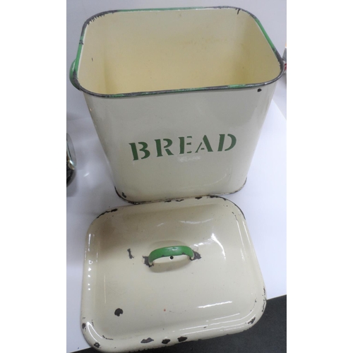60 - an old enamel bread bin