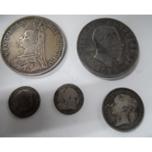 65 - Old money box containing a 1954 £1 bank of Scotland note together with British and world coins inclu... 