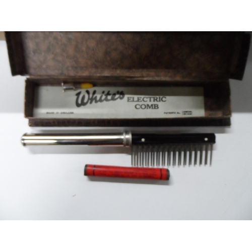 91 - Gas indicator power pack together with a vintage electric comb etc (3)