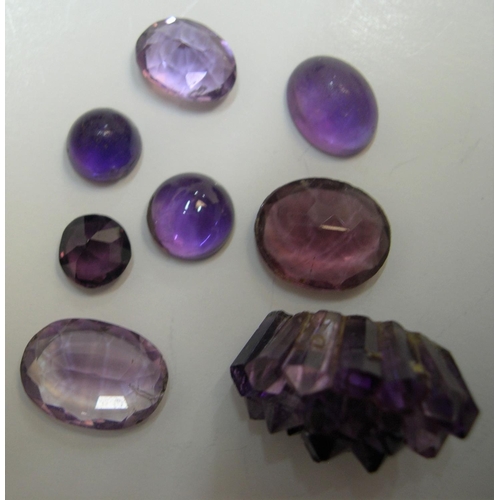 32 - Collection of tested but uncertified Amethyst & similar amethyst type stones, 

Approx total weight ... 