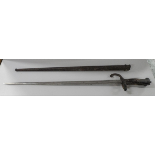 118 - French antique Chassepot bayonet complete with sheath