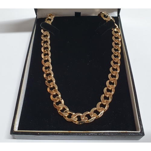 38 - Gents 9ct yellow gold curb link necklace, 

63.8 grams            50 cm long
