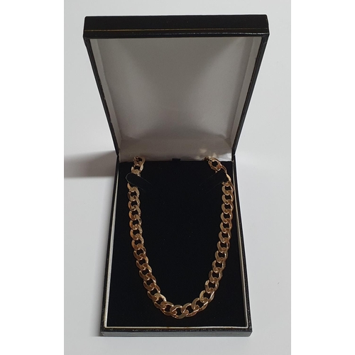 38 - Gents 9ct yellow gold curb link necklace, 

63.8 grams            50 cm long