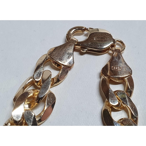 38 - Gents 9ct yellow gold curb link necklace, 

63.8 grams            50 cm long