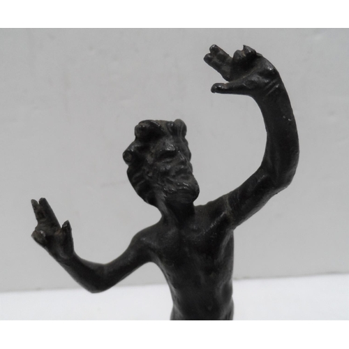 162 - Small bronze of a Greek figure, possibly Pan,

15 cm tall           285 grams