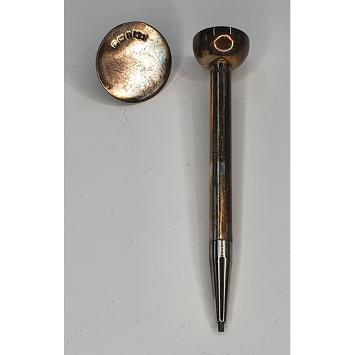 37 - Silver golf tee & ball marker, 2 silver spoons together with silver plate etc (Qty)