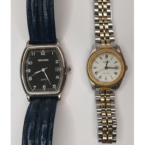 36 - Tissot PR100 wristwatch together with a Sekonda  example (2)