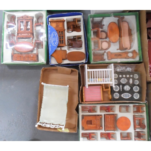 98 - Two boxes full of new, still packaged, dolls furniture (Qty)