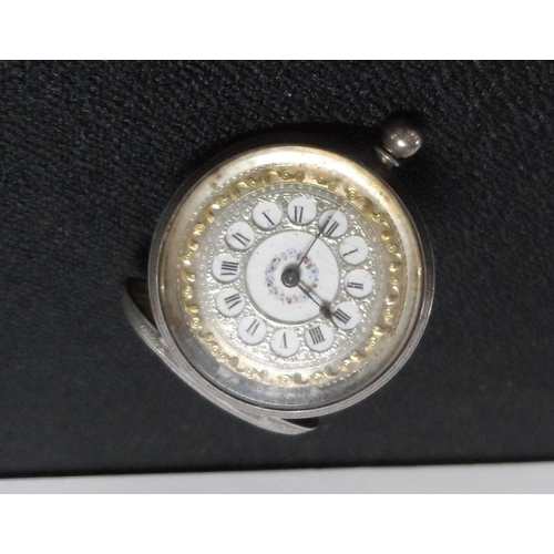 63 - Antique silver ladies Swiss pocket watch