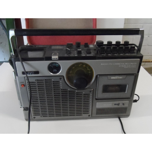 317 - Old reel to reel player together with an old JVC portable radio-cassette player (2)