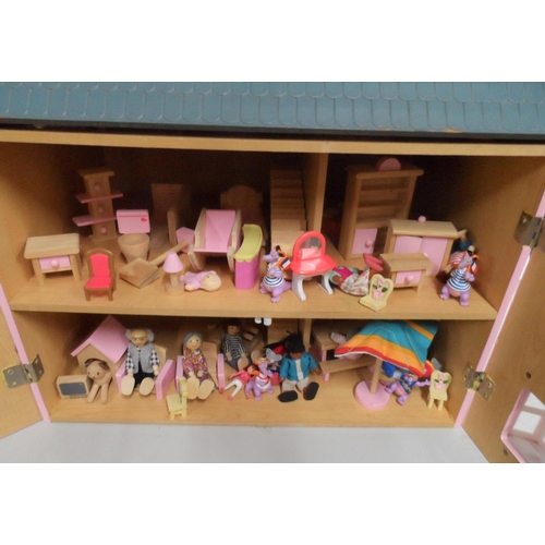 44 - Dolls house and accessories (Qty),

Dolls house approx 60 cm x 60 cm