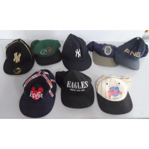 48 - Collection of genuine vintage baseball caps to include 2 New York Yankees, Boston Red Sox & Eagles (... 