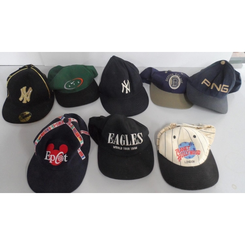 48 - Collection of genuine vintage baseball caps to include 2 New York Yankees, Boston Red Sox & Eagles (... 