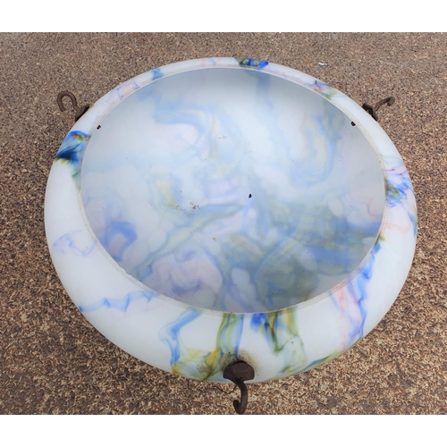 58 - Fine quality, Edwardian marbled opaque glass ceiling light