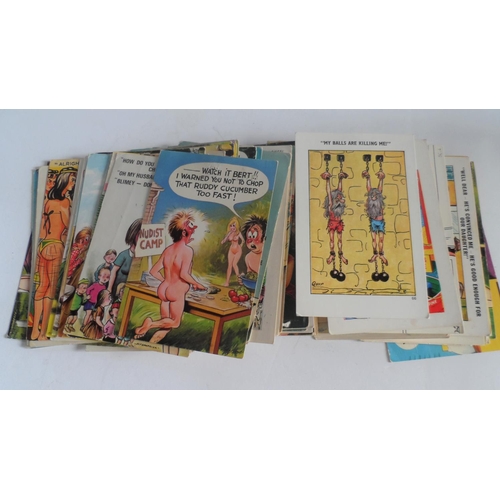 76 - Large collection of traditional & saucy 20thC postcards (Qty)