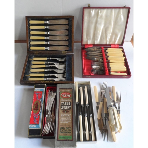 77 - Quantity of Edwardian cased cuttlery (Qty)