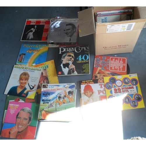 351 - Box of 1960s/70s records including Gracie Fields, To of the Pops etc (Qty)