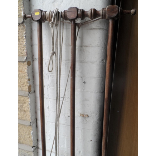 356 - Vintage wooden deckchair together with Edwardian wooden kitchen clothes-dryer (2)