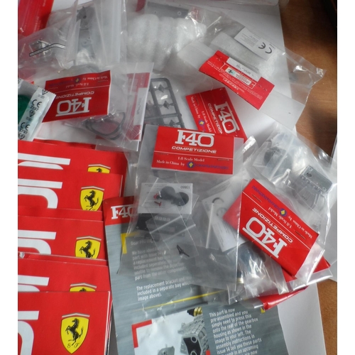 92 - Ferrari F40 Competizone model car parts with magazines