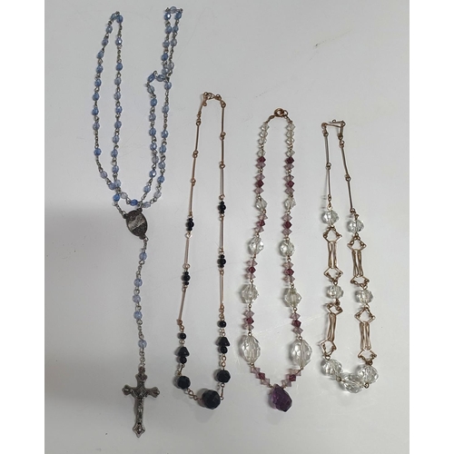 19 - 3 Antique ladies necklaces and a Rosary,

Rosary approximately 42cm long