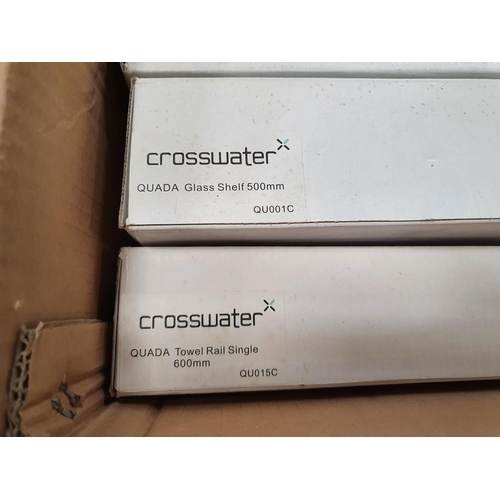 332 - Four boxed Crosswater chrome and glass towel rails (4)