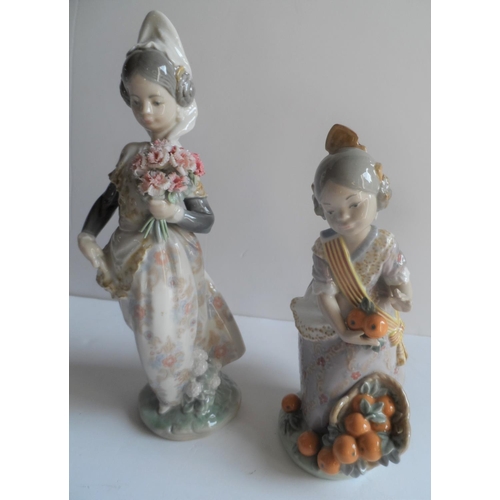 367 - Two Lladro female figurines together with a Nao figure 