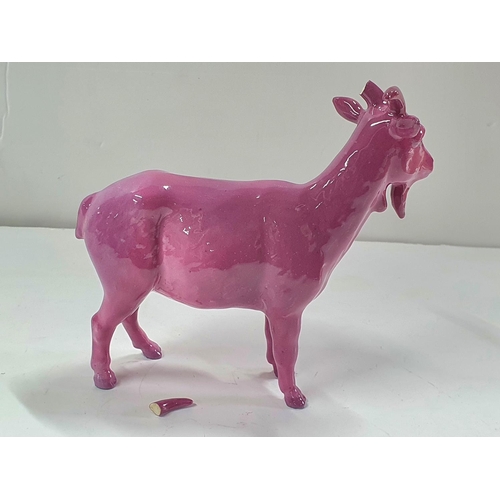 392 - Rare Beswick pink Goat (a/f),

14 cm long