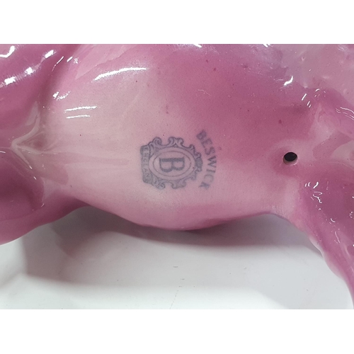 392 - Rare Beswick pink Goat (a/f),

14 cm long