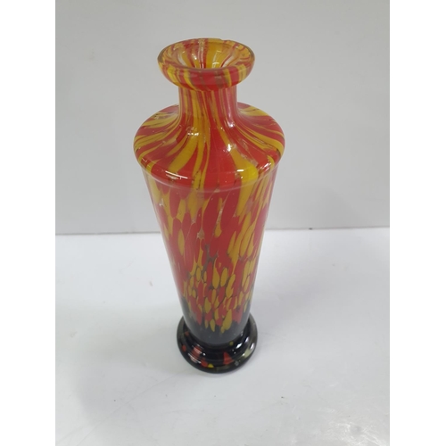 506 - Small modern, unmarked glass bud vase,

17 cm tall