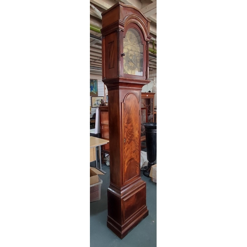 272 - Antique, Georgian, Edward Pistor of London, tall cased walnut grandfather clock with ornate face and... 