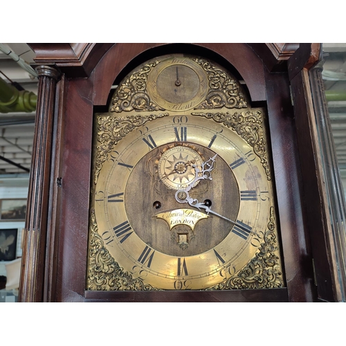 272 - Antique, Georgian, Edward Pistor of London, tall cased walnut grandfather clock with ornate face and... 