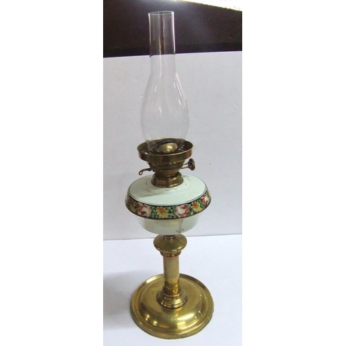 119 - Ceramic and brass oil lamp 67cm