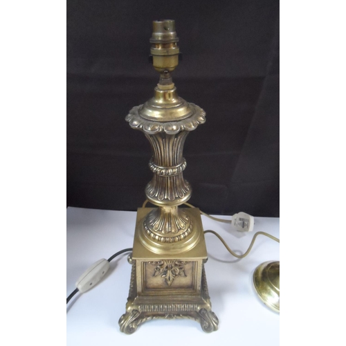 132 - Two vintage brass table lamps (2)