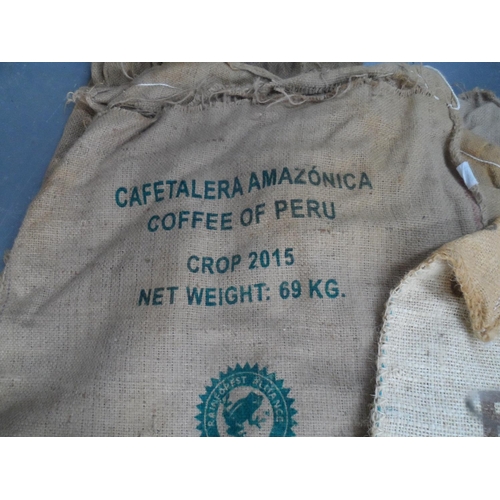 138 - 15 Hessian sacks, mainly coffee related (15)