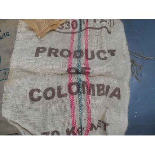 138 - 15 Hessian sacks, mainly coffee related (15)