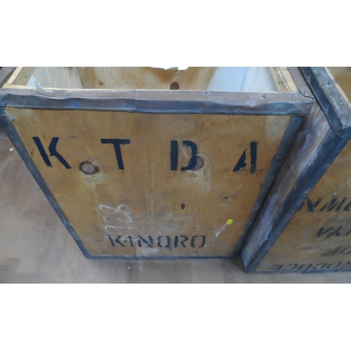 602 - Two tea chests, one from Kenya (2)