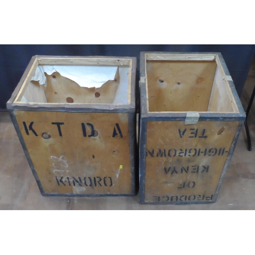 602 - Two tea chests, one from Kenya (2)