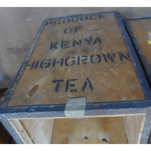 602 - Two tea chests, one from Kenya (2)