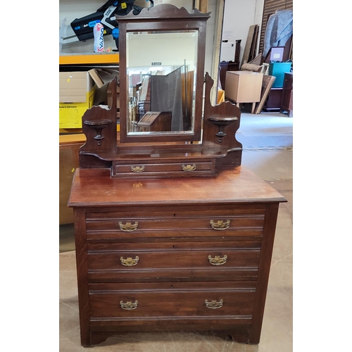 900 - Leeds Co-op mahogany dressing table with mirror