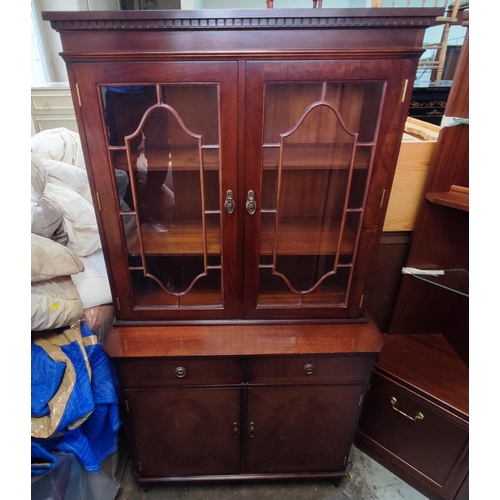 912 - A rosewood glazed dresser