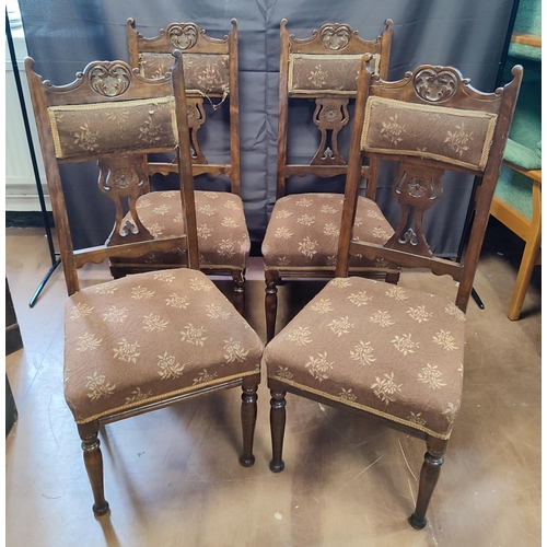 907 - Four early Edwardian upholstered dining chairs (4)