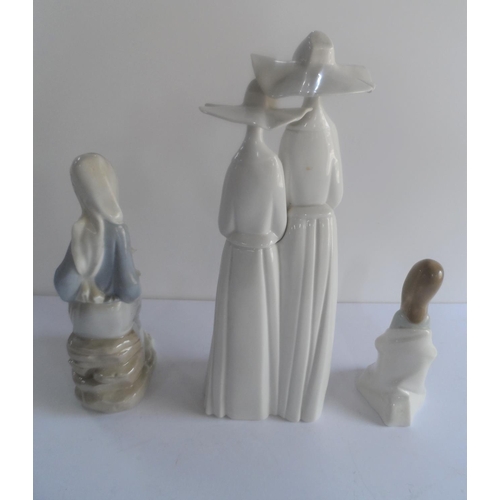 450 - Three Lladro figurines, largest measures 33cm tall (3)