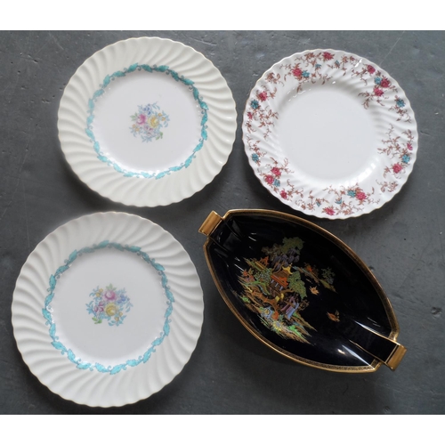 554 - Collection of items to include to antique Staffordshire dogs, four old glass jelly molds, 4 Royal Wo... 