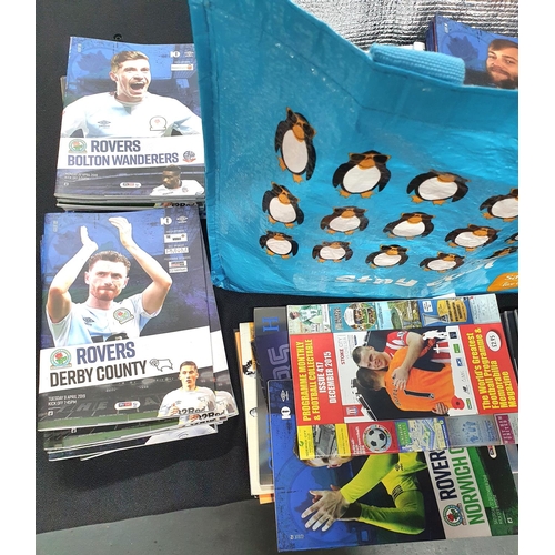 141 - Bag full of unused/mint, mainly 21stC football programs, mainly Blackburn Rovers including multiples... 