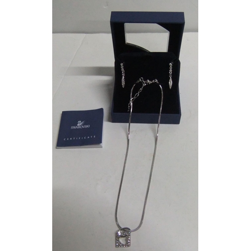 21 - Swarovski matching necklace and earrings in original box