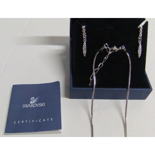 21 - Swarovski matching necklace and earrings in original box