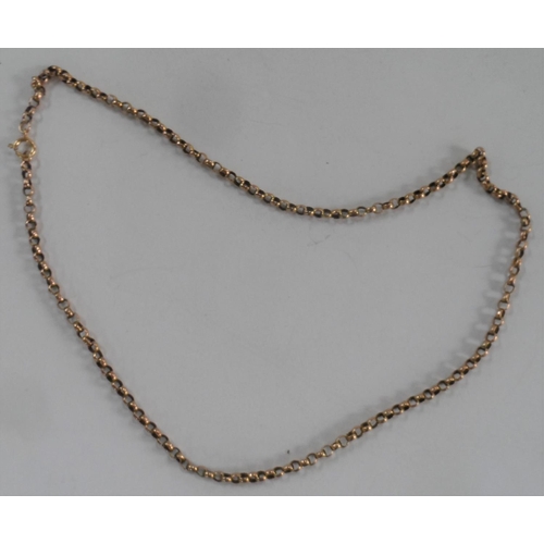 17 - Unmarked rose gold coloured chain, 4.9 grams together with an oversized, unmarked silver coloured ne... 